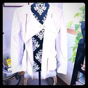 White Faux Leather Jacket
